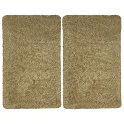 Sicignano | Set 2 Tappeti Multiuso Assorbente Magò, 40x60 cm, Beige - Ideale per Bagno Cucina Ingresso - Stop ai Pavimenti Bagnati e Sporco - Base Antiscivolo in PVC, 70% Cotone 30% Poliestere