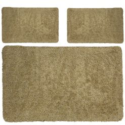 Sicignano | Set 3 Tappeti Multiuso Assorbente Magò, 50x80 cm, Beige - Ideale per Bagno Cucina Ingresso - Stop ai Pavimenti Bagnati e Sporco - Base Antiscivolo in PVC, 70% Cotone 30% Poliestere