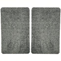 Sicignano | Set 2 Tappeti Multiuso Assorbente Magò, 50x80 cm, Grigio - Ideale per Bagno Cucina Ingresso - Stop ai Pavimenti Bagnati e Sporco - Base Antiscivolo in PVC, 70% Cotone 30% Poliestere