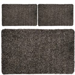 Sicignano | Set 3 Tappeti Multiuso Assorbente Magò, 50x80 cm, Marrone - Ideale per Bagno Cucina Ingresso - Stop ai Pavimenti Bagnati e Sporco - Base Antiscivolo in PVC, 70% Cotone 30% Poliestere
