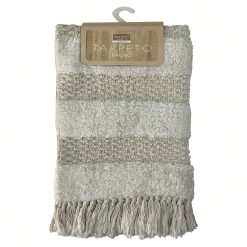 Sicignano | Tappeto da Bagno in Cotone con Frange, 50x80 cm, Morbido e Assorbente, Elegante e Facile da Pulire, Colore Bianco - Resistente e di Alta Qualità