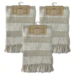 SET 3 TAPPETO BAGNO COTONE CM.50X80 BIANCO (Copy)