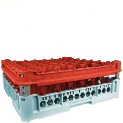 Sicignano | Cesta per Lavaggio Bicchieri, Plastica Alimentare, Impilabili, Resistenti fino a +95°C, Ideali per Lavaggio Asciugatura Stoccaggio - Misura 500x500 mm (7X7, KIT 3)