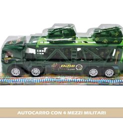 AUTOCARRO CON 4 MEZZI MILITARI