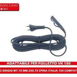 CAVO GRIGIO MT.10 MM.2X0,75 SPINA ITALIA 150 COMPATIBILE