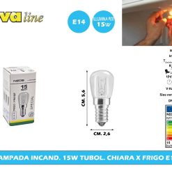 LAMPADA INCAND. 15W TUBOL. CHIARA X FRIGO E14