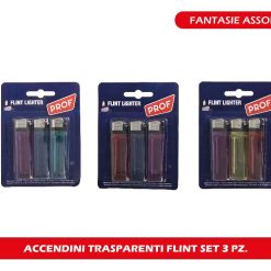 ACCENDINI TRASPARENTI FLINT SET 3 PZ.
