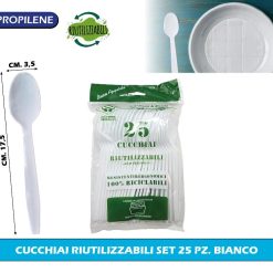 CUCCHIAI RIUTILIZZABILI SET 25 PZ. BIANCO