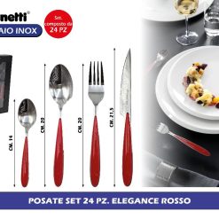 POSATE SET 24 PZ. ELEGANCE ROSSO