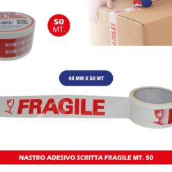 Nastro Adesivo Scritta Fragile Mt.50