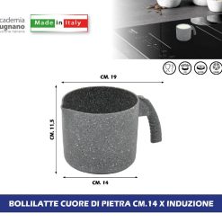 BOLLILATTE CUORE DI PIETRA CM.14 X INDUZIONE