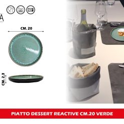 PIATTO DESSERT REACTIVE CM.20 VERDE