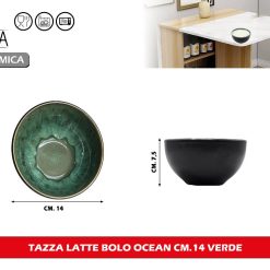 TAZZA LATTE BOLO OCEAN CM.14 VERDE