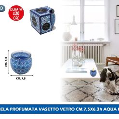 CANDELA PROFUMATA VASETTO VETRO CM.7,5X6,3h AQUA FRESH