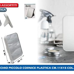 SPECCHIO PICCOLO CORNICE PLASTICA CM.11X15 COL. ASS.