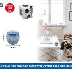 CANDELA PROFUMATA VASETTO VETRO CM.7,5X6,3h SPA