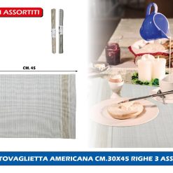 TOVAGLIETTA AMERICANA CM.30X45 RIGHE 3 ASS.