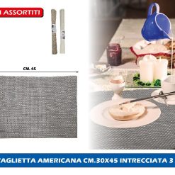 TOVAGLIETTA AMERICANA CM.30X45 INTRECCIATA 3 ASS.