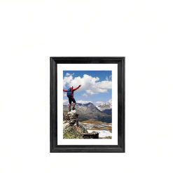 Sicignano | Cornice Native Portafoto 10x15 cm in Legno Nero Orizzontale Verticale da Parete Tavolo con Pannello MDF Vetro Crilex - Foto Quadri Matrimonio Decorazioni Regalo