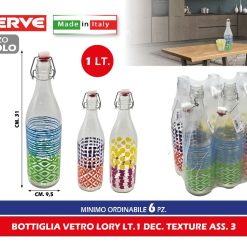 BOTTIGLIA VETRO LORY LT.1 DEC. TEXTURE ASS. 3