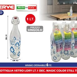 BOTTIGLIA VETRO LORY LT.1 DEC. MAGIC COLOR STILL TM