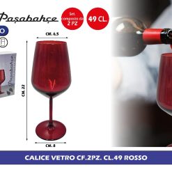 CALICE VETRO CF.2PZ. CL.49 ROSSO