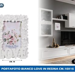 PORTAFOTO BIANCO LOVE IN RESINA CM.10X15