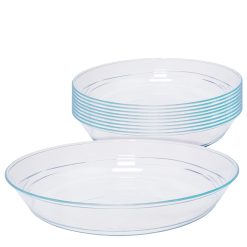 Sicignano | 10 Vassoi Bavarese in Plastica Trasparente - Per Dolci, Dessert, Profiterole, Struffoli, Pastiera, Baba, Torta - Riutilizzabili e Facili da Pulire, Infrangibile, Antigraffio (19 cm)