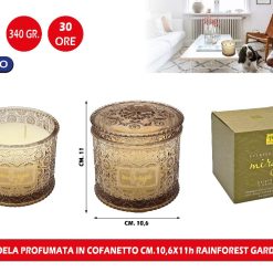 CANDELA PROFUMATA IN COFANETTO CM.10,6X11h RAINFOREST GARDENIA