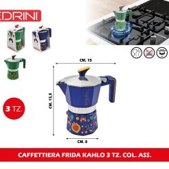 CAFFETTIERA FRIDA KAHLO 3 TZ. COL. ASS.