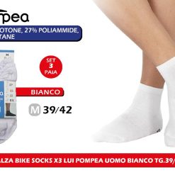 SET 6 Pompea Calza Uomo Bike Socks 3 Paia Bianco Taglia 39/42 (Copia) (Copia) (Copia)