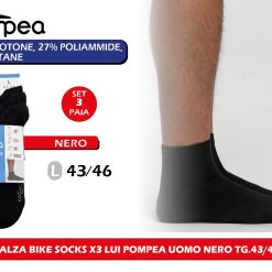 SET 2 Pompea Calza Uomo Bike Socks 3 Paia Nero Taglia 43/46 (Copia)