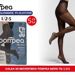 Sicignano | Set 3 Calze Collant Calzamaglie da Donna 50 Denari Nero Opaco in Microfibra con Cinturino Soft Comfort - Coprente, Perfetta Vestibilità e Resistente - Taglia 1/2-L