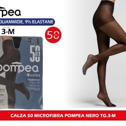 Sicignano | Set 6 Calze Collant Calzamaglie da Donna 50 Denari Nero Opaco in Microfibra con Cinturino Soft Comfort - Coprente, Perfetta Vestibilità e Resistente - Taglia 3-M