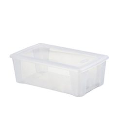 Sicignano | Set 3 Contenitori Storage Visual Box M Trasparenti con Coperchio | 32,5x19x11h cm, 5 Litri | Plastica Alimentare, Multiuso per Casa, Ufficio, Cucina e Garage