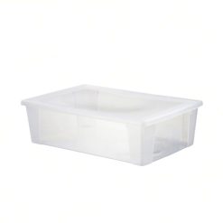 Sicignano | Contenitore Storage Visual Box XXL Trasparenti con Coperchio | 59x39x17h cm, 30 Litri | Plastica Alimentare, Multiuso per Casa, Ufficio, Cucina e Garage