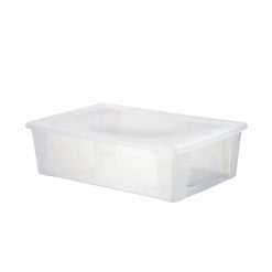 Sicignano | Set 2 Contenitori Storage Visual Box XXL Trasparenti con Coperchio | 59x39x17h cm, 30 Litri | Plastica Alimentare, Multiuso per Casa, Ufficio, Cucina e Garage