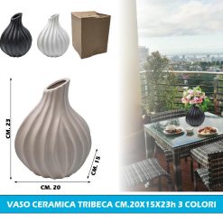 VASO CERAMICA TRIBECA CM.20X15X23h 3 COLORI