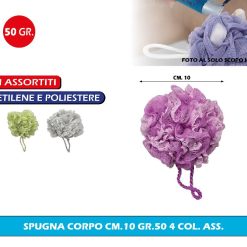 SPUGNA CORPO CM.10 GR.50 4 COL. ASS.