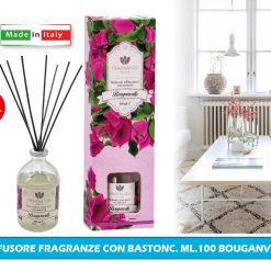 DIFFUSORE FRAGRANZE CON BASTONC. ML.100 BOUGANVILLE