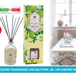 DIFFUSORE FRAGRANZE CON BASTONC. ML.100 LIMONE VERDE