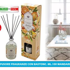 DIFFUSORE FRAGRANZE CON BASTONC. ML.100 MANDARINO