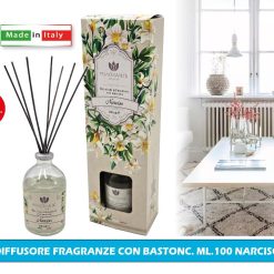 DIFFUSORE FRAGRANZE CON BASTONC. ML.100 NARCISO