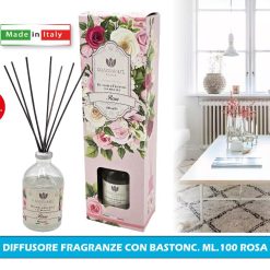 DIFFUSORE FRAGRANZE CON BASTONC. ML.100 ROSA