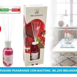 DIFFUSORE FRAGRANZE CON BASTONC. ML.250 MELOGRANO