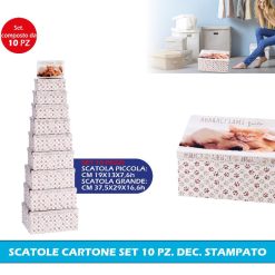 SCATOLE CARTONE SET 10 PZ. DEC. STAMPATO