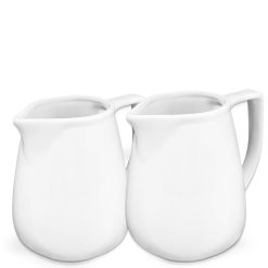 Sicignano | Set 2 Lattiere Piccole in Porcellana Bianca 60 ml h.6 – Ideale per Piccole Porzioni di Panna o Latte – Design Raffinato per Ristoranti e Bar