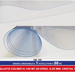 TOVAGLIATO COLIBRI H.140 MT.50 SPESS. 0,20 MM. CRISTAL TRASP.