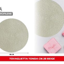 TOVAGLIETTA TONDA CM.38 BEIGE