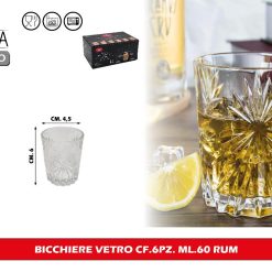 BICCHIERE VETRO CF.6PZ. ML.60 RUM